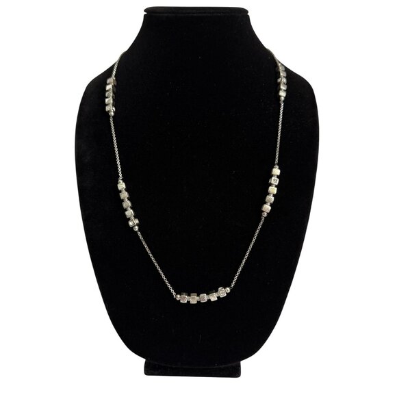 NWT Brighton Mayan Silver Tone Long Necklace With Decorative Beads Adjustable - Picture 2 of 12